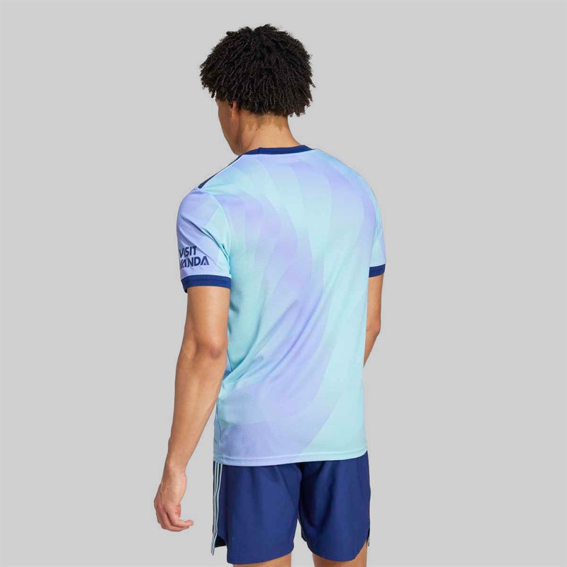 adidas Mens AFC Arsenal FC 24/25 Authentic Third Jersey Clear Aqua/Light Flare Purple