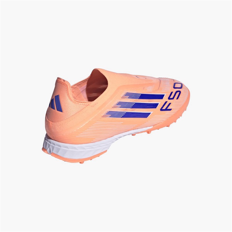 adidas Mens F50 Pro Laceless Coral Blaze Pack TF Astro Turf Football Boots Beam Orange/Lucid Blue /Cloud White Beam Orange/Lucid Blue/Cloud White