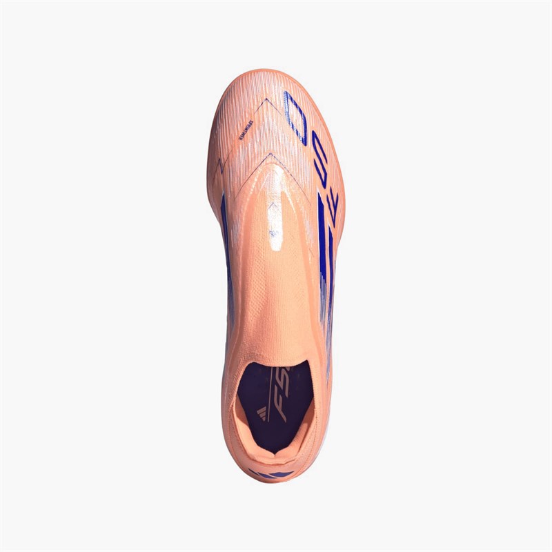 adidas Mens F50 Pro Laceless Coral Blaze Pack TF Astro Turf Football Boots Beam Orange/Lucid Blue /Cloud White Beam Orange/Lucid Blue/Cloud White