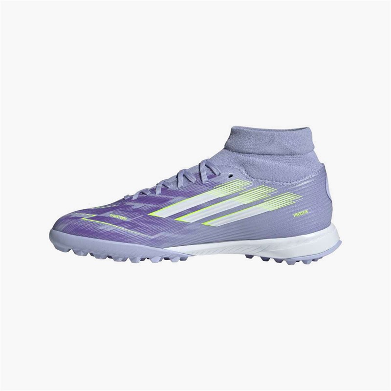 adidas Womens F50 Sparkfusion League Mid TF Astro Turf Football Boots Violet Tone/Lucid Lemon/Purple Rush