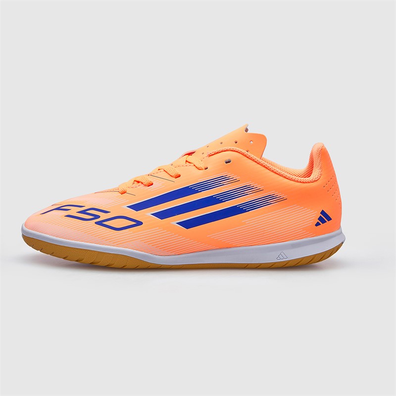 adidas Junior F50 Club Coral Blaze Pack IN Indoor Football Boots Beam Orange/Lucid Blue /Cloud White Beam Orange/Lucid Blue/Cloud White