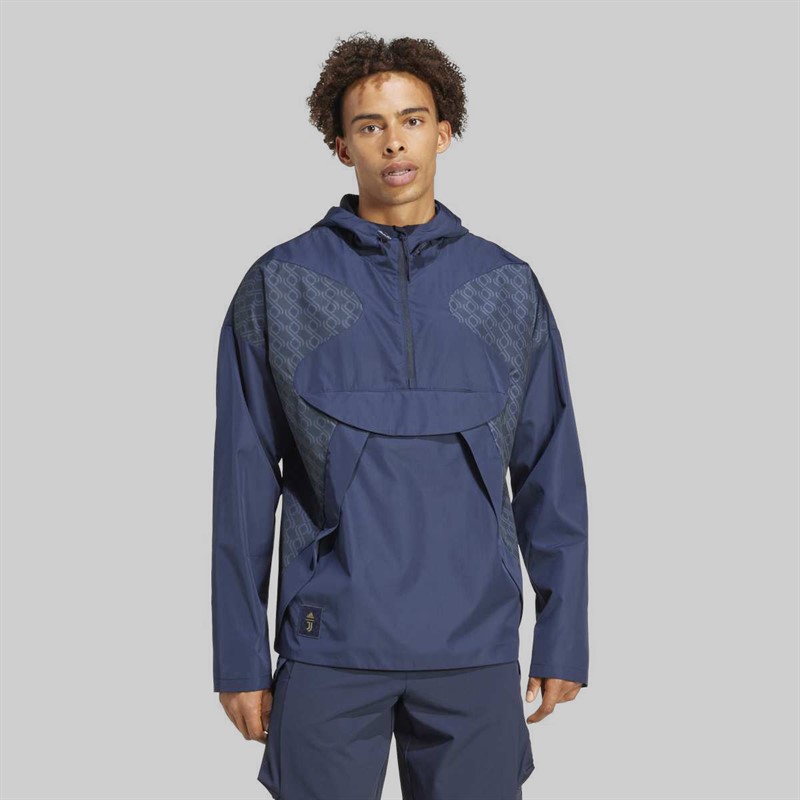adidas Mens JFC Juventus Seasonal Half Zip Windbreaker Legand Ink