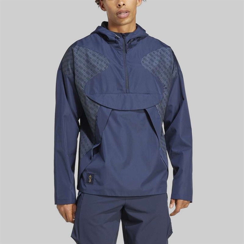 adidas Mens JFC Juventus Seasonal Half Zip Windbreaker Legand Ink