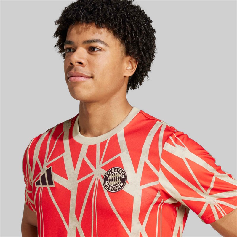 adidas Mens FCB FC Bayern 24/25 Pre-Match Jersey Red