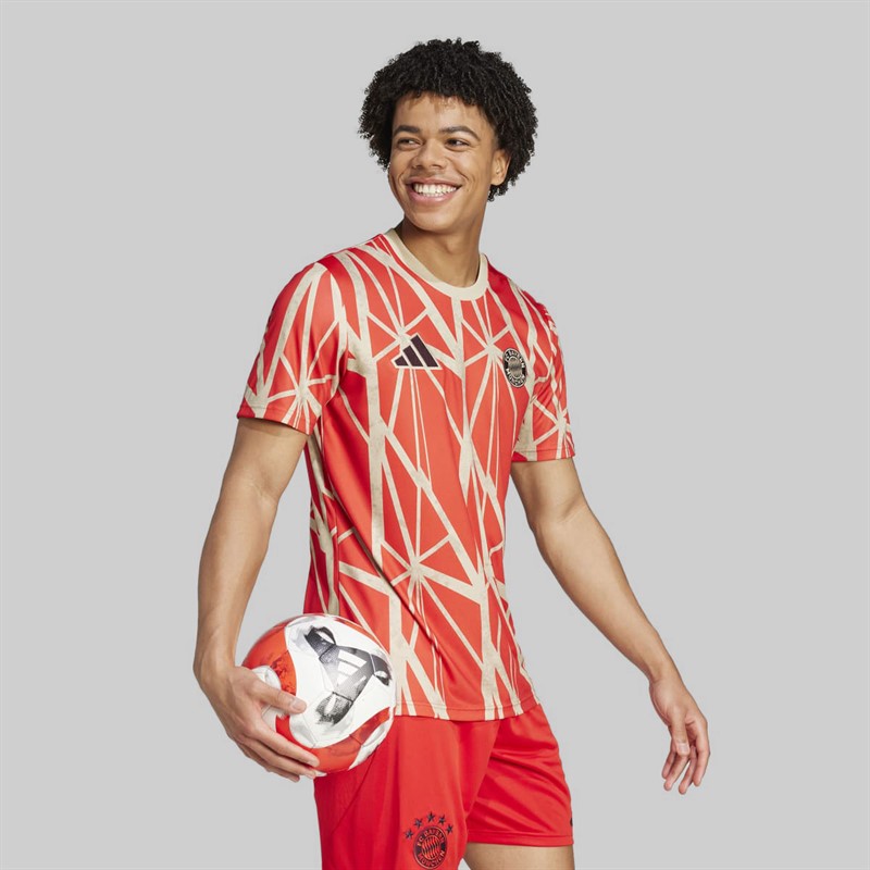 adidas Mens FCB FC Bayern 24/25 Pre-Match Jersey Red