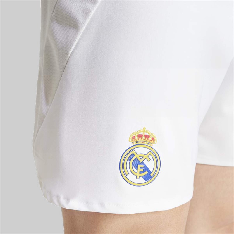 adidas Mens RMCF Real Madrid 24/25 Authentic Home Shorts White