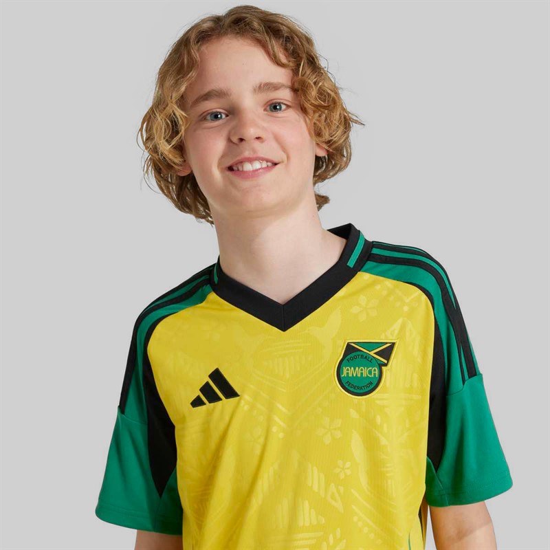 adidas Junior JFF Jamaica 2024 Home Jersey Hazy Yellow