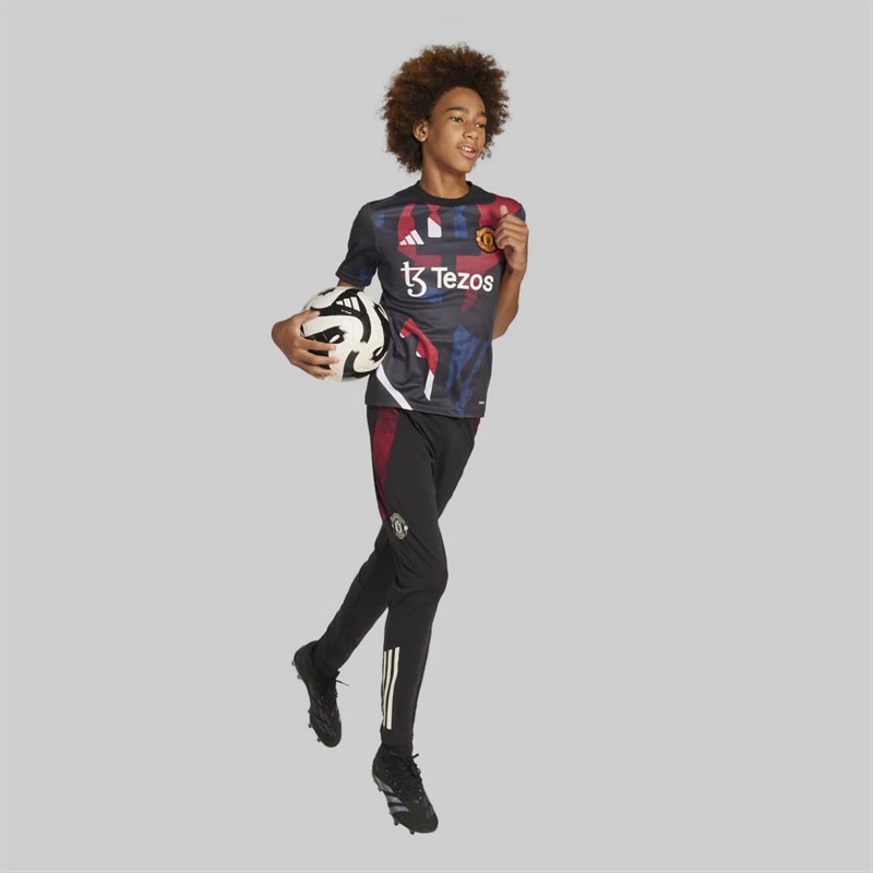adidas Junior MUFC Manchester United 24/25 Pre Match Jersey Black/Mufc Red/Off White/Team Coll Burgundy