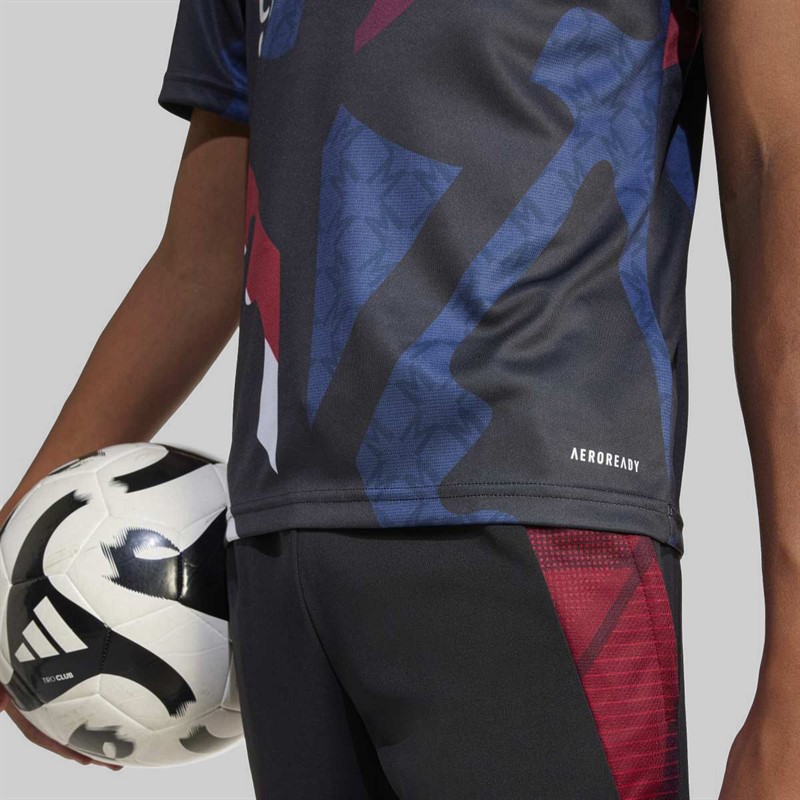 adidas Junior MUFC Manchester United 24/25 Pre Match Jersey Black/Mufc Red/Off White/Team Coll Burgundy