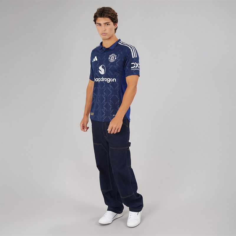 adidas Mens MUFC Manchester United 24/25 Authentic Away Jersey Night Indigo