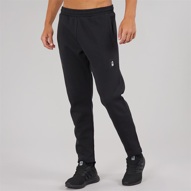adidas Mens OL Olympique Lyonnais Seasonal Doubleknit Pant Black