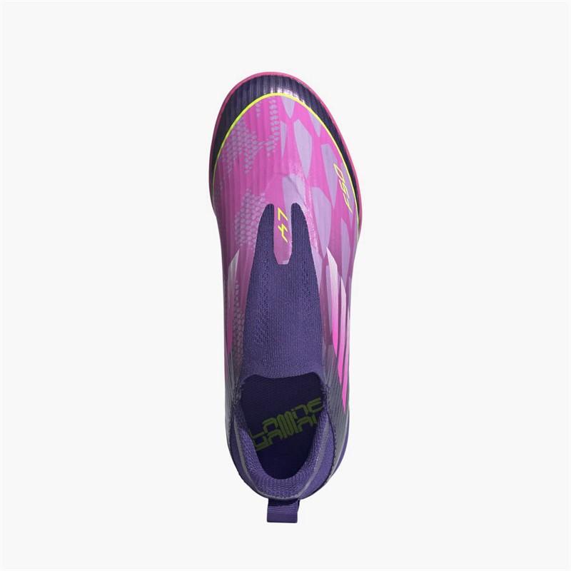 adidas Junior F50 League Laceless Lamine Yamal TF Astro Turf Football Boots Unity Purple/Footwear White/Lucid Lemon