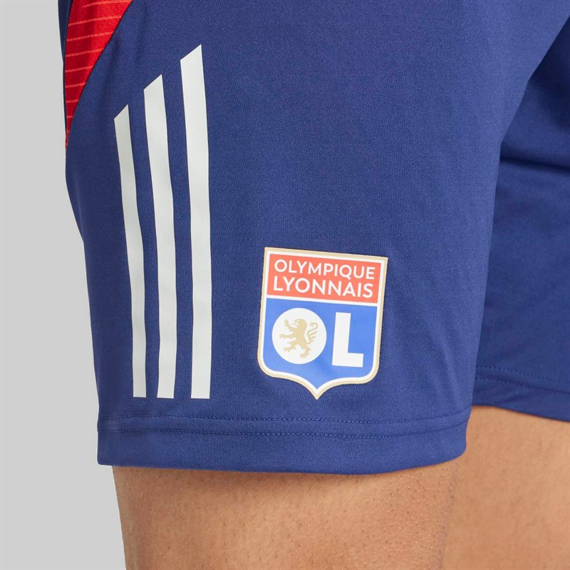 adidas Mens OL Olympique Lyonnais 24/25 Tiro 24 Training Shorts Midnight Indigo/Bright Red/White Tint