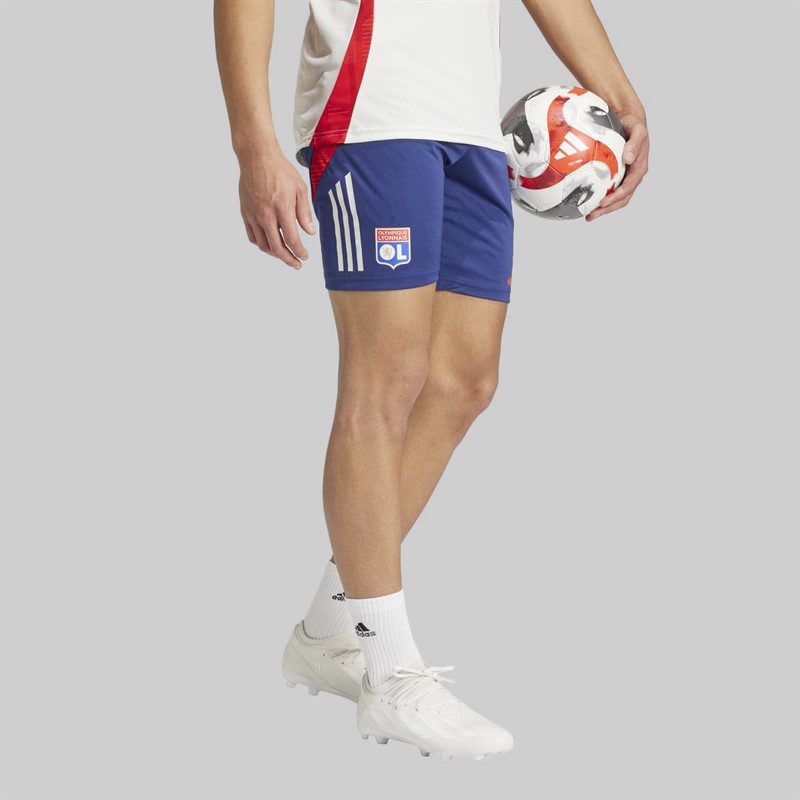 adidas Mens OL Olympique Lyonnais 24/25 Tiro 24 Training Shorts Midnight Indigo/Bright Red/White Tint