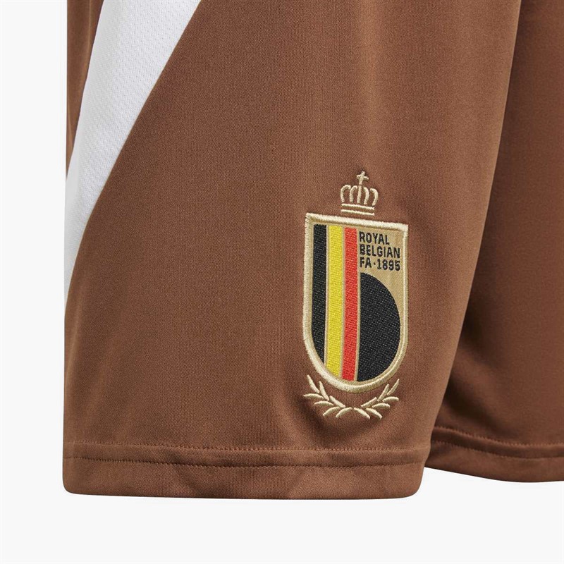 adidas Junior RBFA Belgium 2024 Away Shorts Preloved Brown