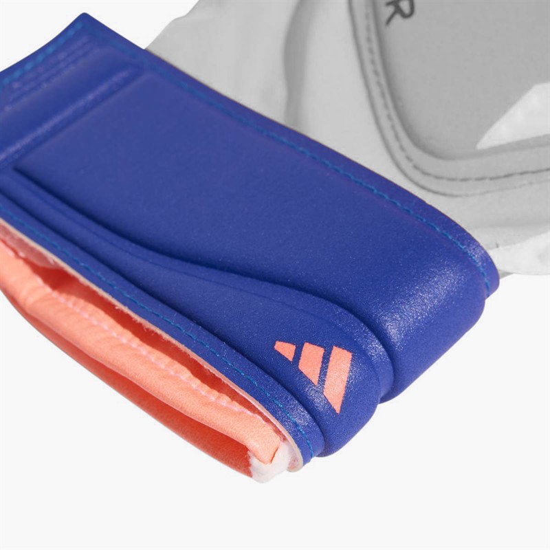 adidas Junior Predator Match Fingersave Goalkeeper Gloves Signal Coral/White/Lucid Blue
