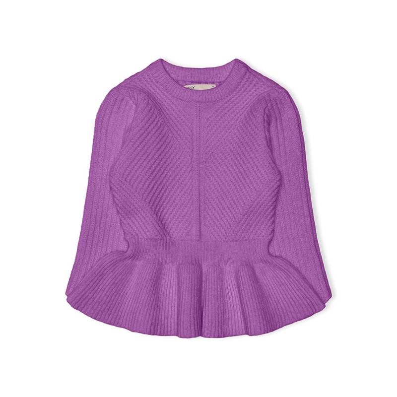 KIDS ONLY Pulls Childrens Kmgkatia Peplum CP Fille Violet