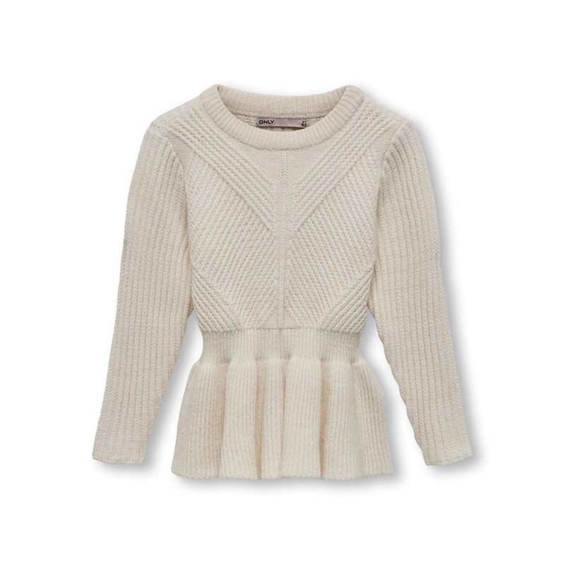 KIDS ONLY Pulls Childrens Kmgkatia Peplum CP Fille Ecru