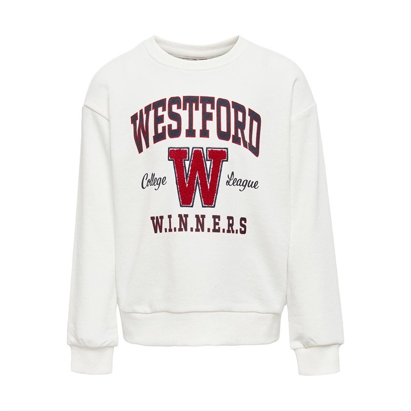 KIDS ONLY Sweatshirts Kogziggy College O-Neck Box Fille Blanc