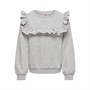 KIDS ONLY Dziewczęce Kogofelia Frill O-Neck Bo Bluzy Sportowe Szary Margielowy