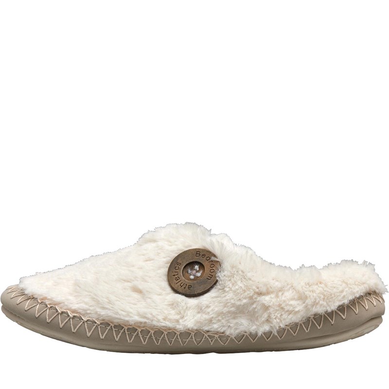 Bedroom Athletics Dames Pandora Imitatie Bont Pantoffels Ecru