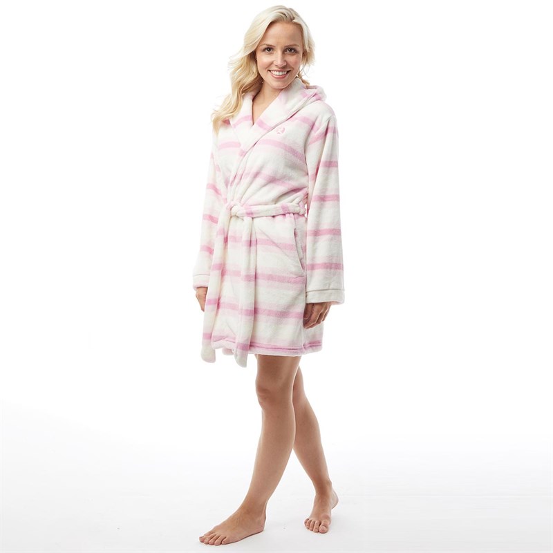 Bedroom Athletics Damen Amelia Streifen Bademantel Fuchsia Pink