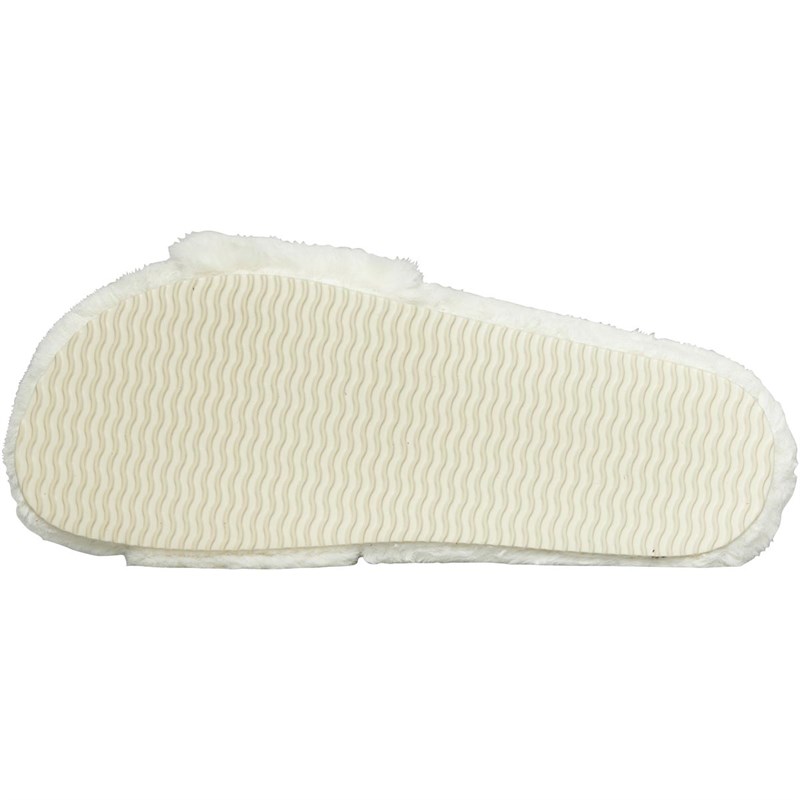 Bedroom Athletics Womens Amaia Vegan Faux Fur Slide Slippers Cream