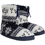 Bedroom Athletics Mens Cruise Fairisle Sherpa Fleece Slipper Boots Navy/Cream