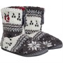 Bedroom Athletics Mens Cruise Fairisle Sherpa Fleece Slipper Boots Grey/Red