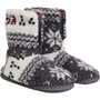 Bedroom Athletics Kids Bellamy Fairisle Sherpa Fleece Slipper Boots Grey/Red