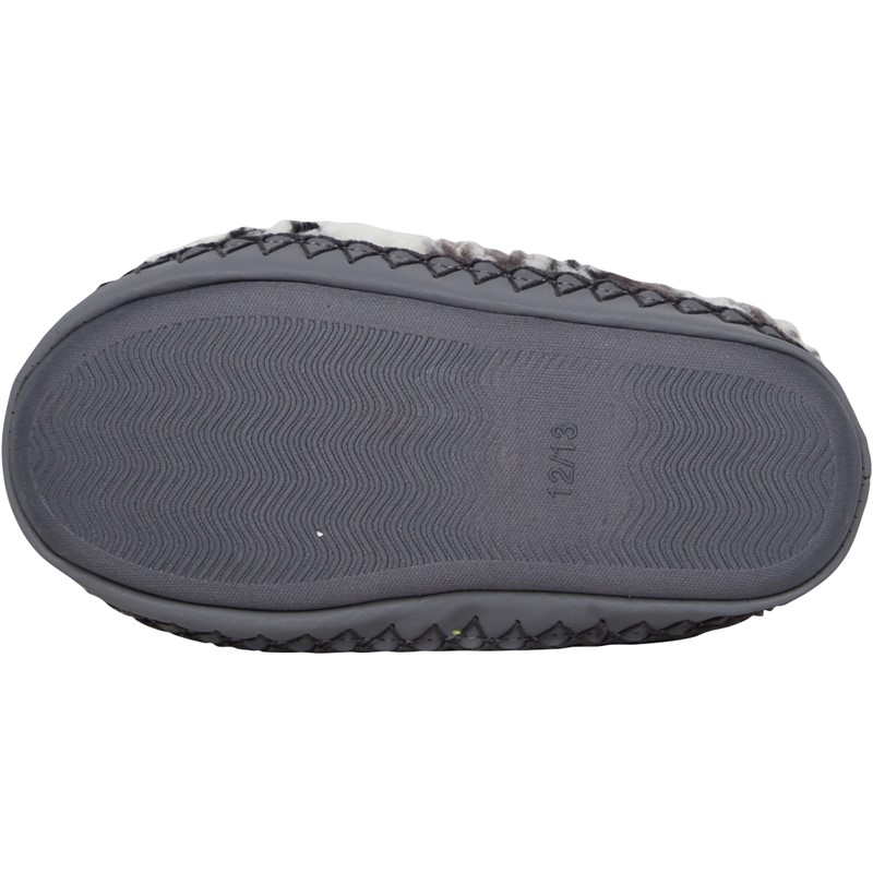 Bedroom Athletics Kids Arden Fairisle Sherpa Fleece Slipper Boots Grey/Red