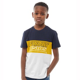 Farah Jeans Jongens Cut Sew Logo Grafisch T Shirt Marineblauw farah jeans kopen in de aanbieding