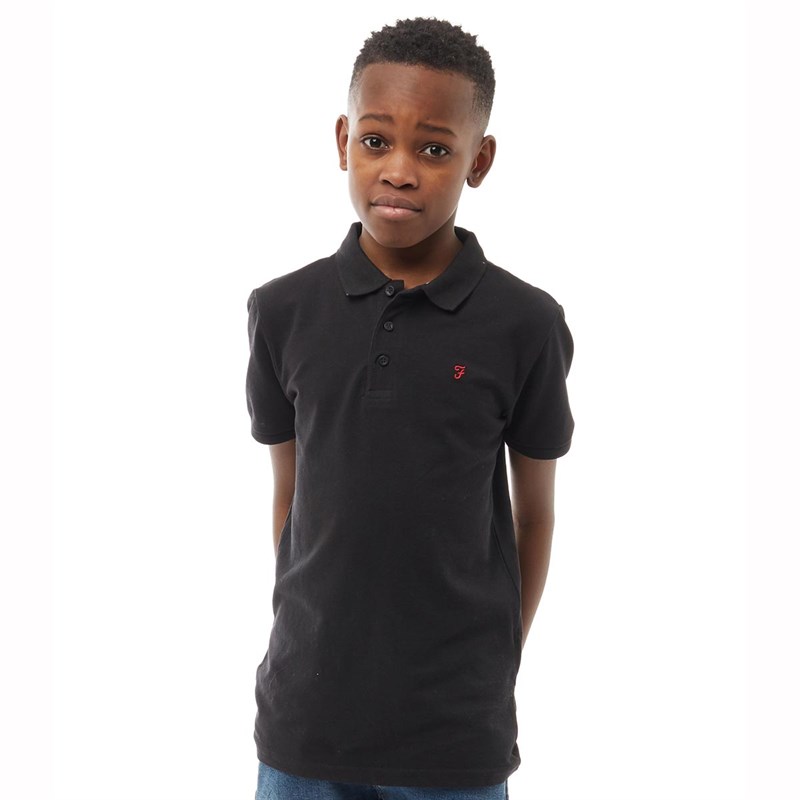 Buy Farah Jeans Junior Boys Bugsworth Short Sleeve Polo Black