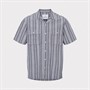 Kronstadt Chemise en lin rayée Ramon Cuba Bleu hollandais homme