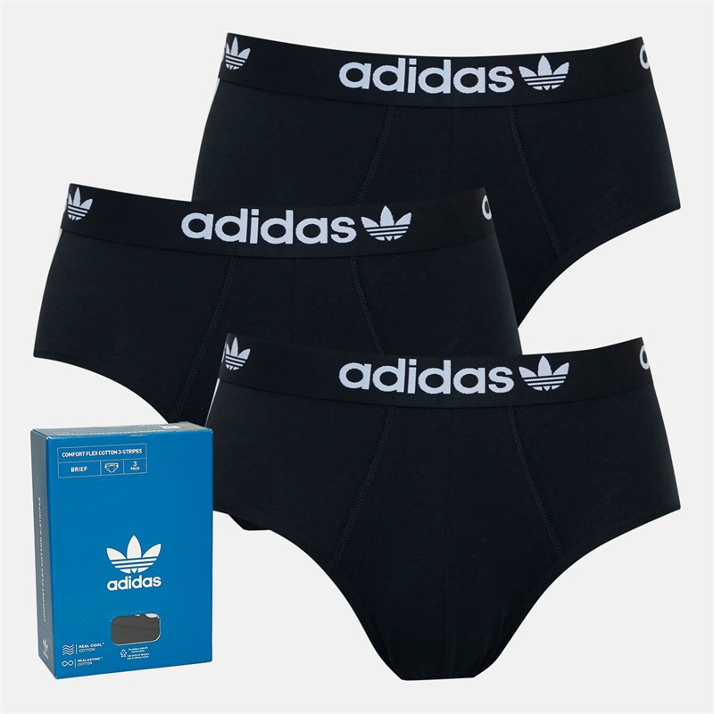 adidas Originals Slips Homme Confort Flex 3 Bandes lot de Trois Noir