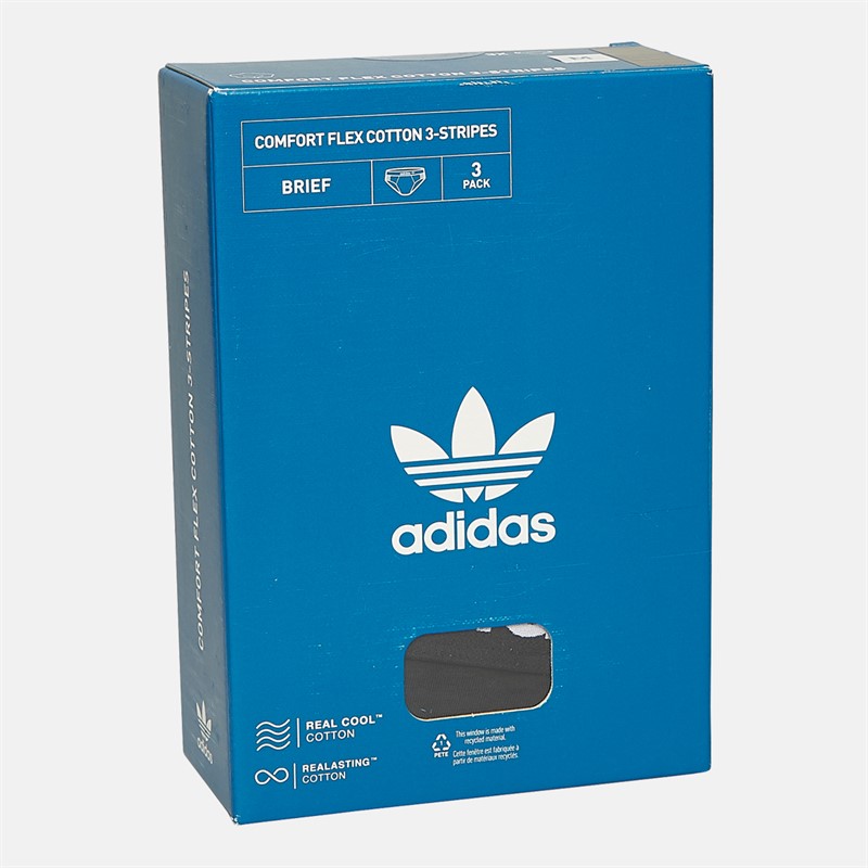 adidas Originals Slips Homme Confort Flex 3 Bandes lot de Trois Noir