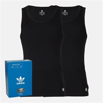 adidas Originals Heren Comfort Rib Katoen Set van 2 Hemdjes Zwart