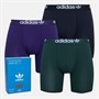 adidas Originals Mens Comfort Flex 3 Stripes Three Pack Boxers Black/Khaki/Purple