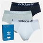 adidas Originals Mens Comfort Flex 3 Stripes Three Pack Briefs White/Black/Grey