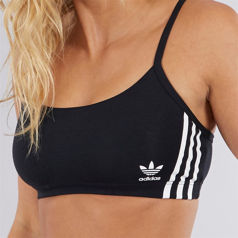 adidas Originals Damen Adicolor Comfort Flex Baumwoll Bralette Schwarz