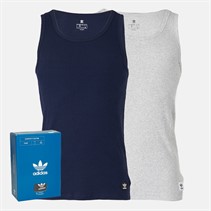adidas Originals Heren Comfort Rib Katoen Set van 2 Hemden Zwart / Grijs