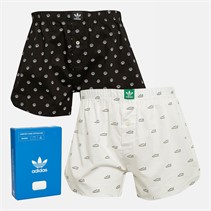 adidas Originals Heren Comfort Katoenen Geweven Set van 2 Boxers Zwart / Wit