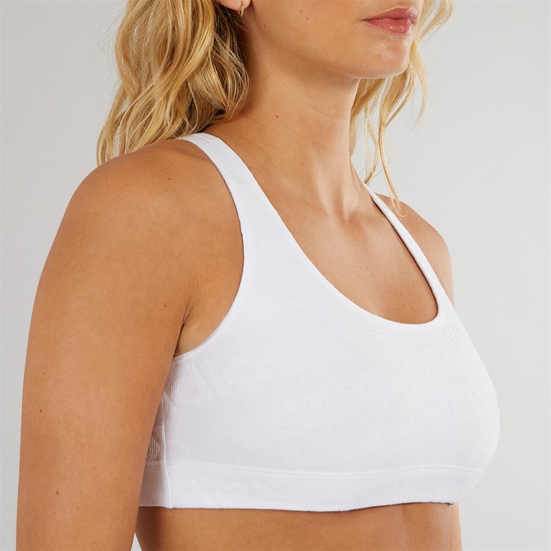 adidas Originals Damen Microterrot Monogramm Racer Crop Top Weiss