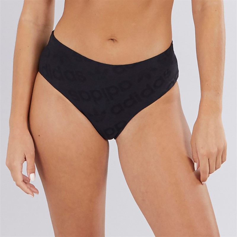 adidas Originals Damen Microterrot Monogramm Hüftslip Schwarz