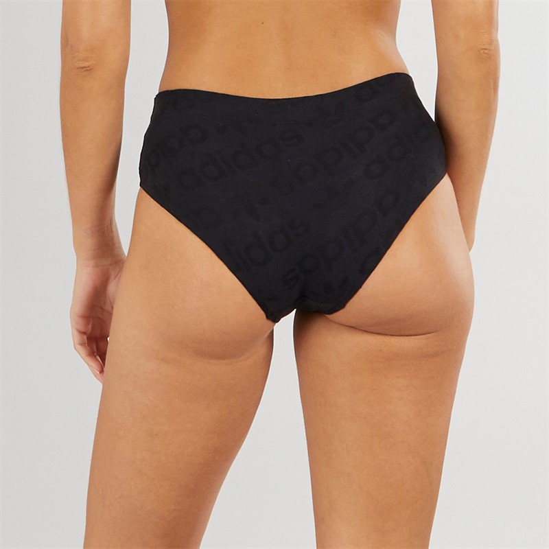 adidas Originals Damen Microterrot Monogramm Hüftslip Schwarz