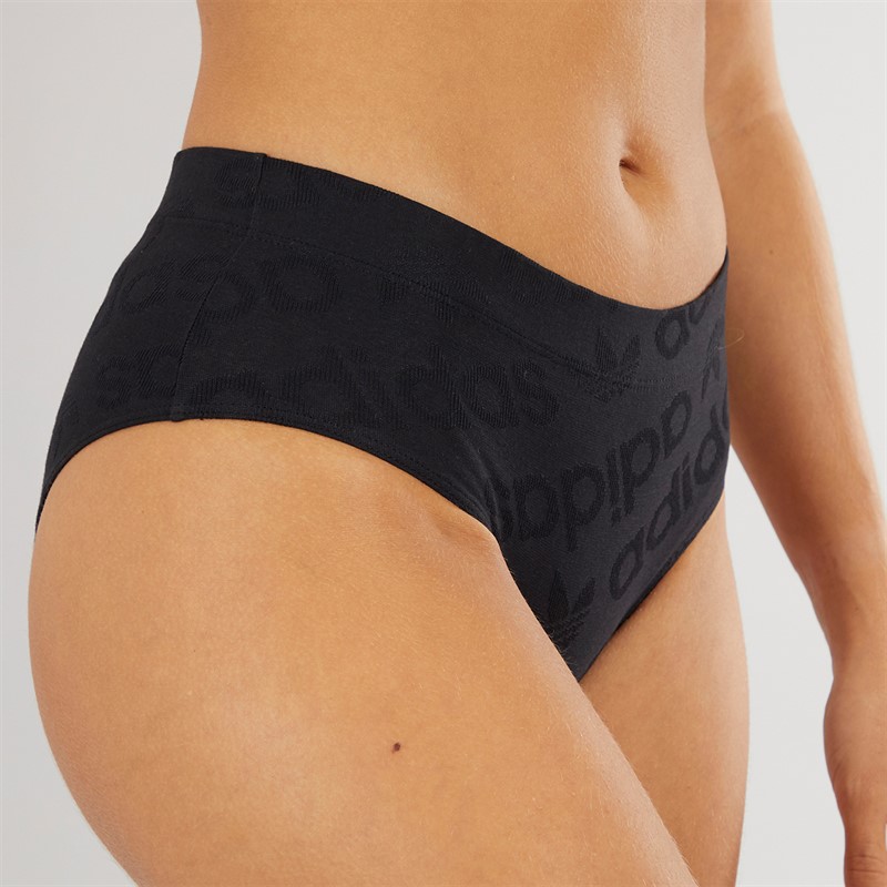 adidas Originals Damen Microterrot Monogramm Hüftslip Schwarz