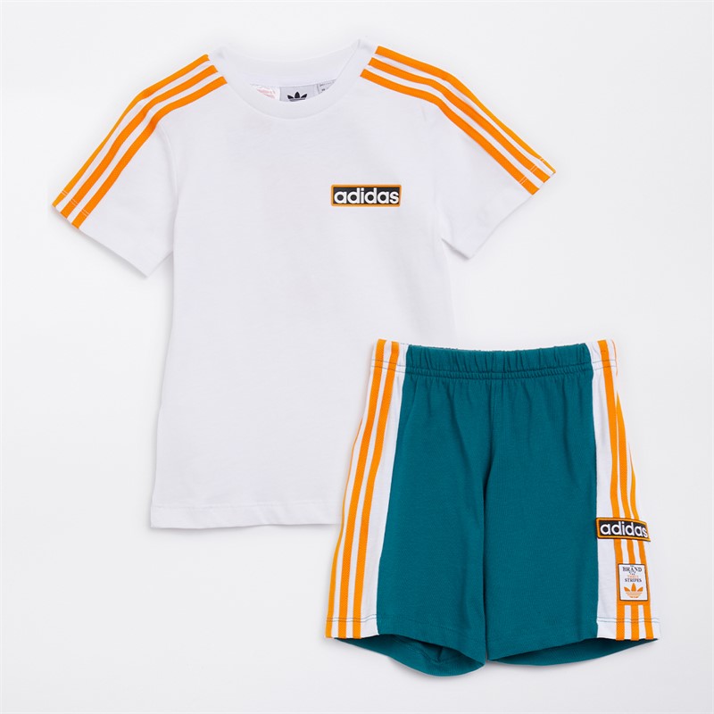 adidas Originals Infant Adibreak T-Shirt And Shorts Set White/Legacy Tea