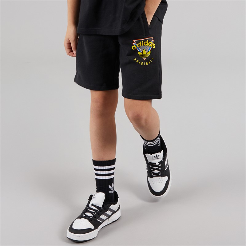 adidas Originals Boys Graphic Fleece Shorts Black