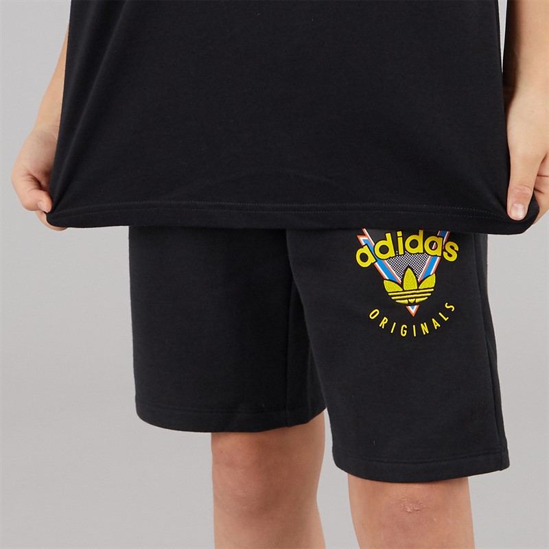 adidas Originals Boys Graphic Fleece Shorts Black