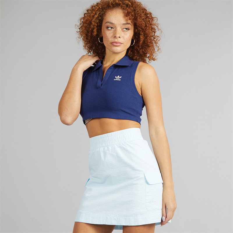 adidas Originals Womens Premium Originals Rib Top Dark Blue